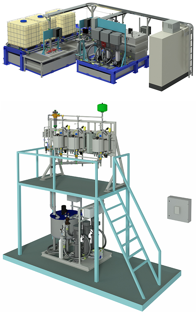 Central lubricant mixing and supply systems